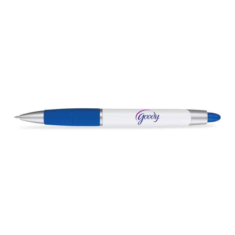 Custom Paper Mate® Element White Barrel - Black Ink - Bright Blue